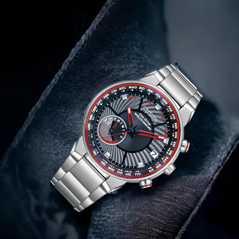 Citizen Perpetual World Time Satellite Wave Eco-Drive Men's Watch- CC3031-51E